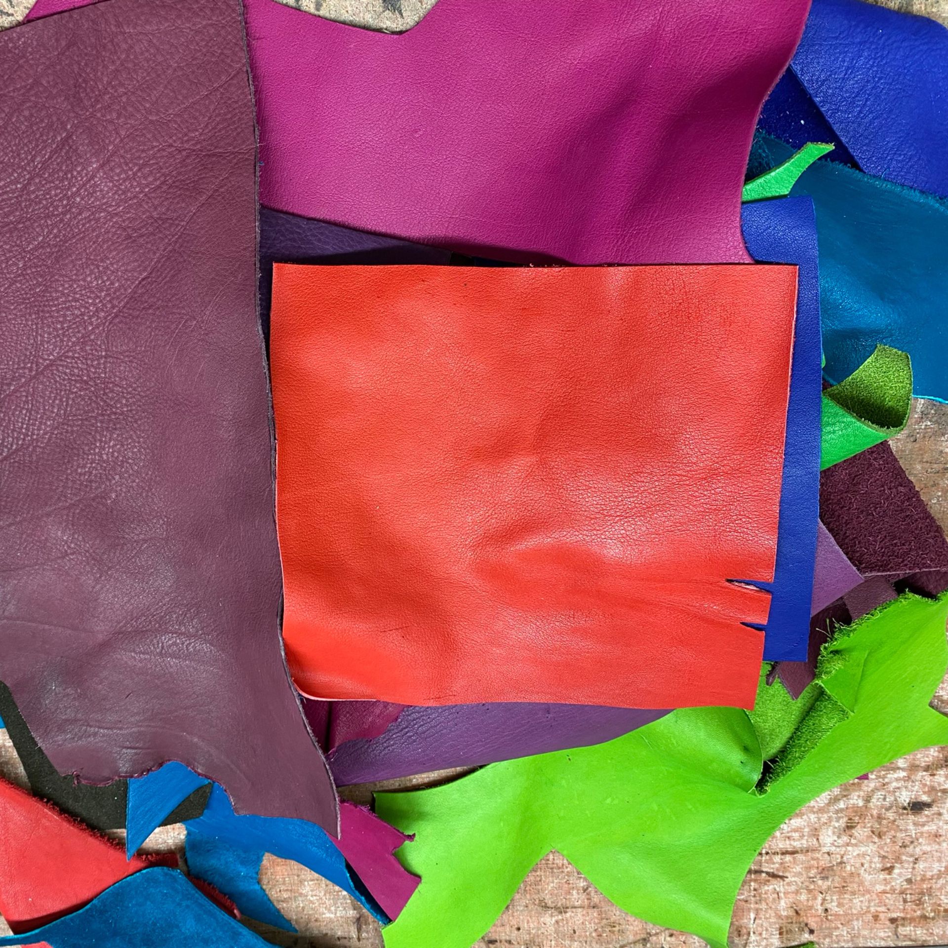 Bunte Lederreste
